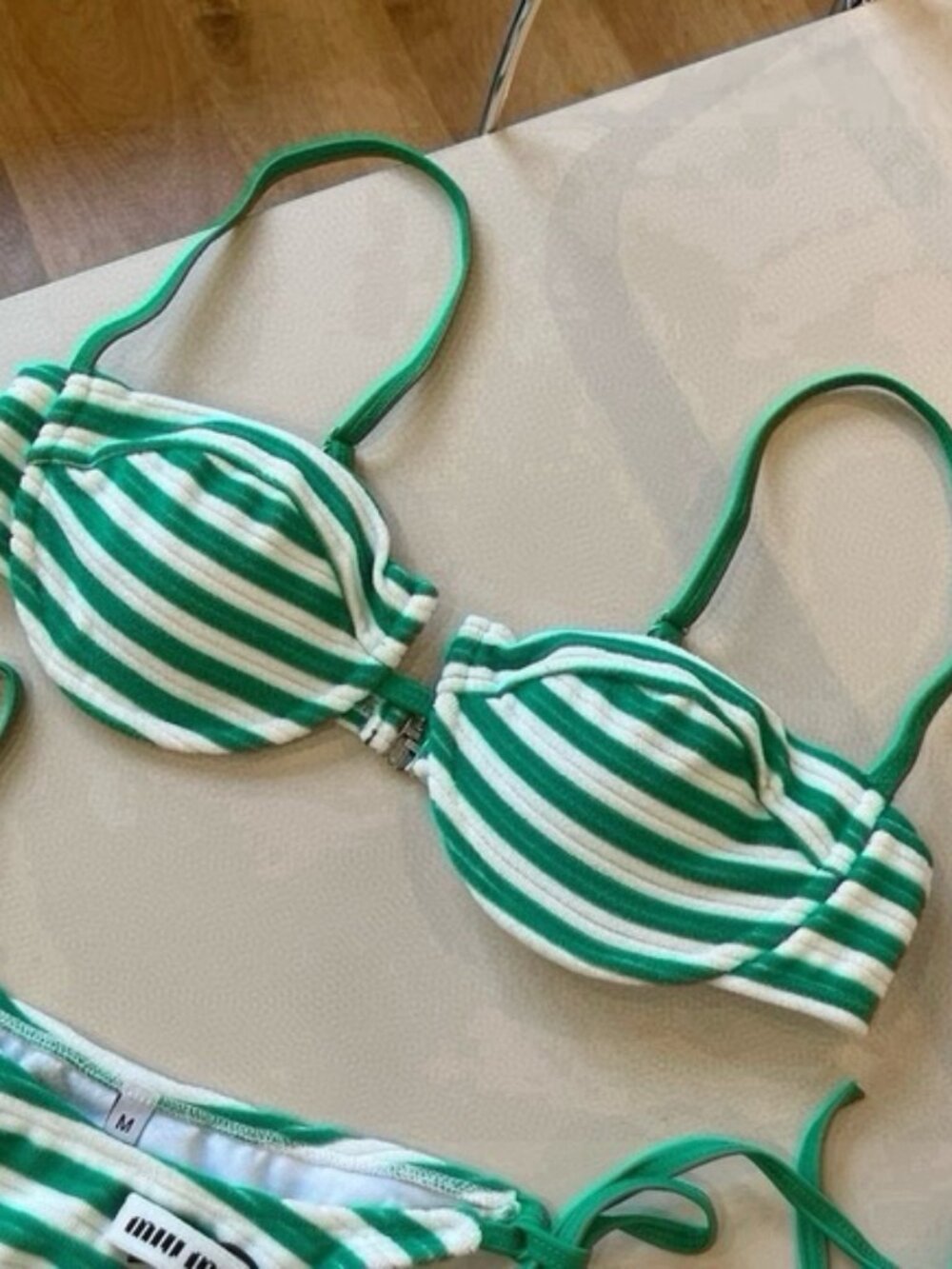 Miu Miu Striped Bikini Top & Bottom Set - Picture 4 of 7
